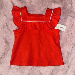 Janie and Jack Red Square collar top